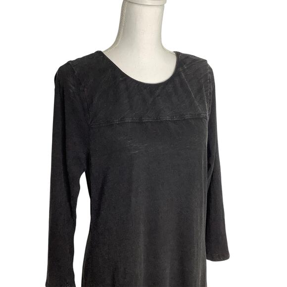 Anthropologie Saturday Sunday Black Stone Washed 3/4 Sleeve Maxi Dress Large - Picture 2 of 7